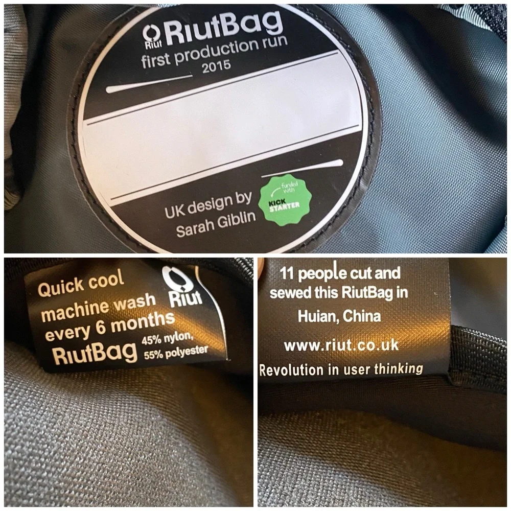 RIUTBAG Safer City Travel Backpack in Grey & Black